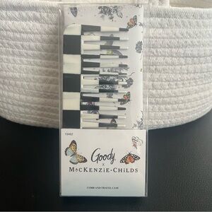 NWT Mackenzie Childs x Goody Courtly Check Wide Hair Comb + Travel Case Envelope